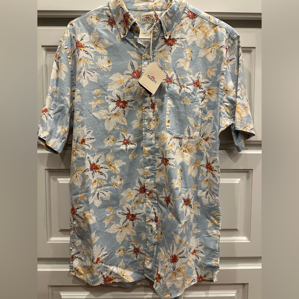 Faherty Floral Pattern SS Shirt